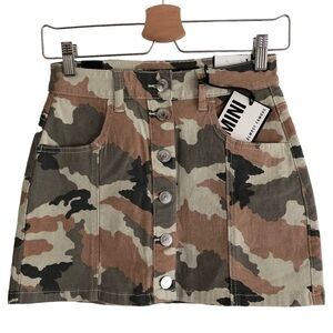 Almost Famous A-Line Mini Skirt Camouflage Print Size 1 Juniors